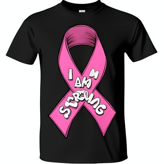 Black T-Shirt with Bold Graphic Support the Cause