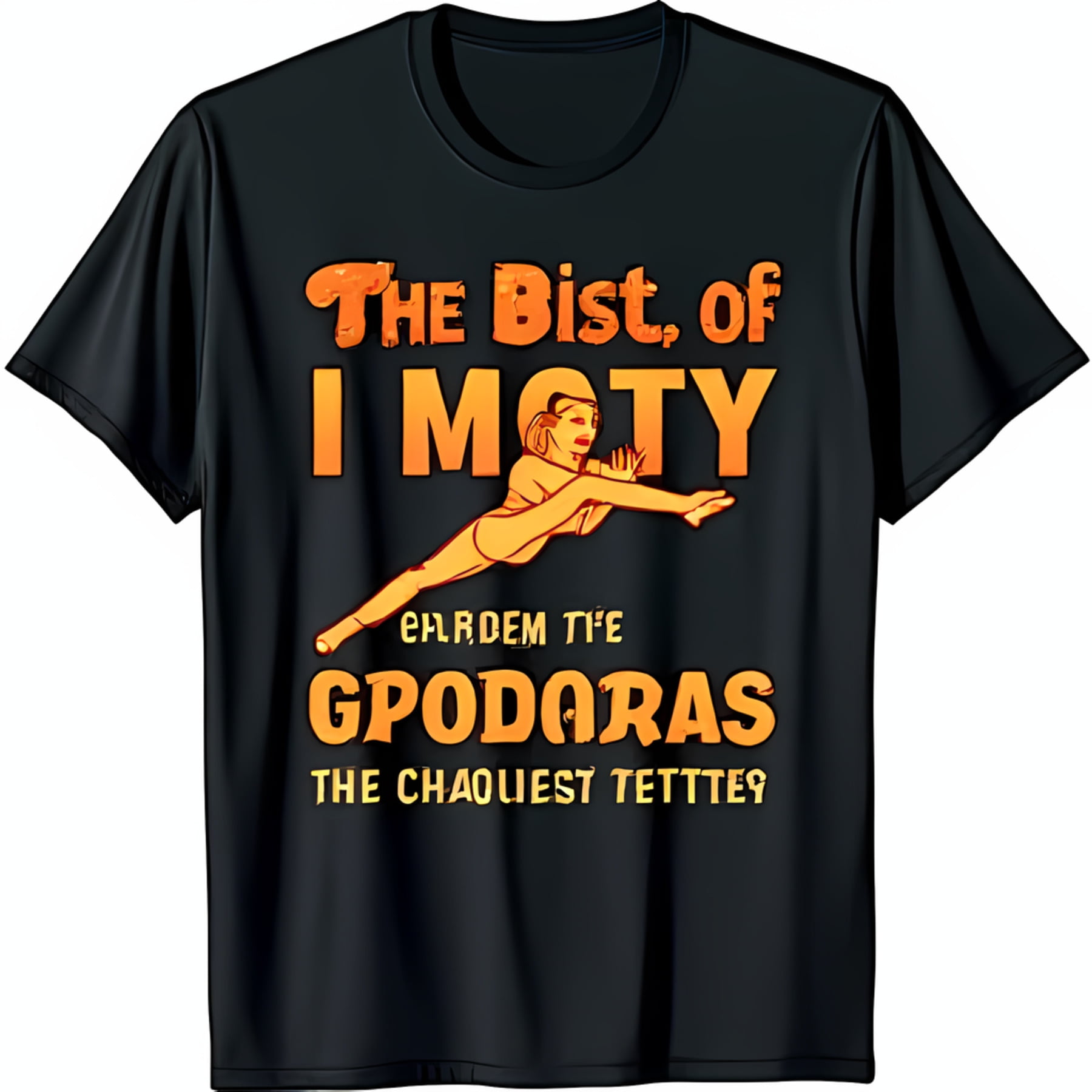 Black TShirt with Bold Graphic of Woman in Suggestive Pose Unique Text