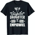 Black TShirt with Bold 'I'm a Daughter of a Boss' Graphic & Arrow