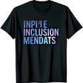 thumbnail image 1 of Black T-Shirt with Bold INPI LE INCLUSION MENDATS Design in Blue Gradient Soft & Comfortable for Inclusivity Support, 1 of 5