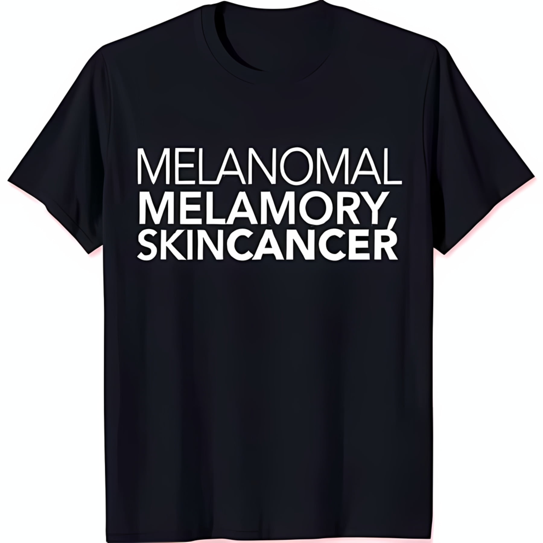 Black TShirt with Bold 'MELANOMAL MELAMORY SKIN ' Design Awareness Tee