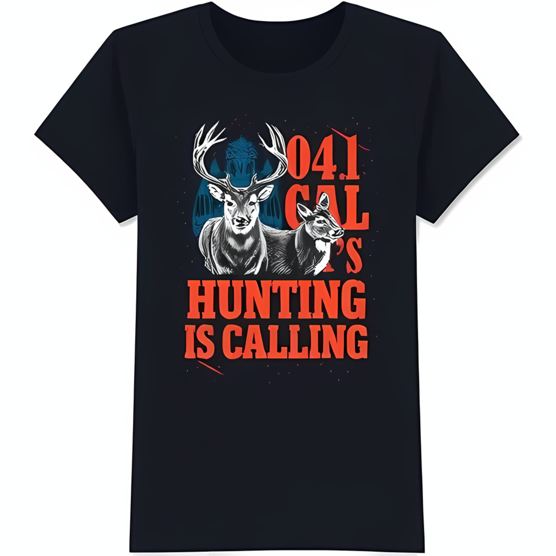 Black TShirt with Bold Red '04 1 CAL'S IS CALLING' Design Featuring