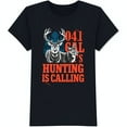 Black TShirt with Bold Red '04 1 CAL'S IS CALLING' Design Featuring
