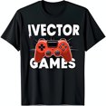 thumbnail image 1 of Black T-Shirt with Bold Red Controller & IVECTOR GAMES Graphic, 1 of 5