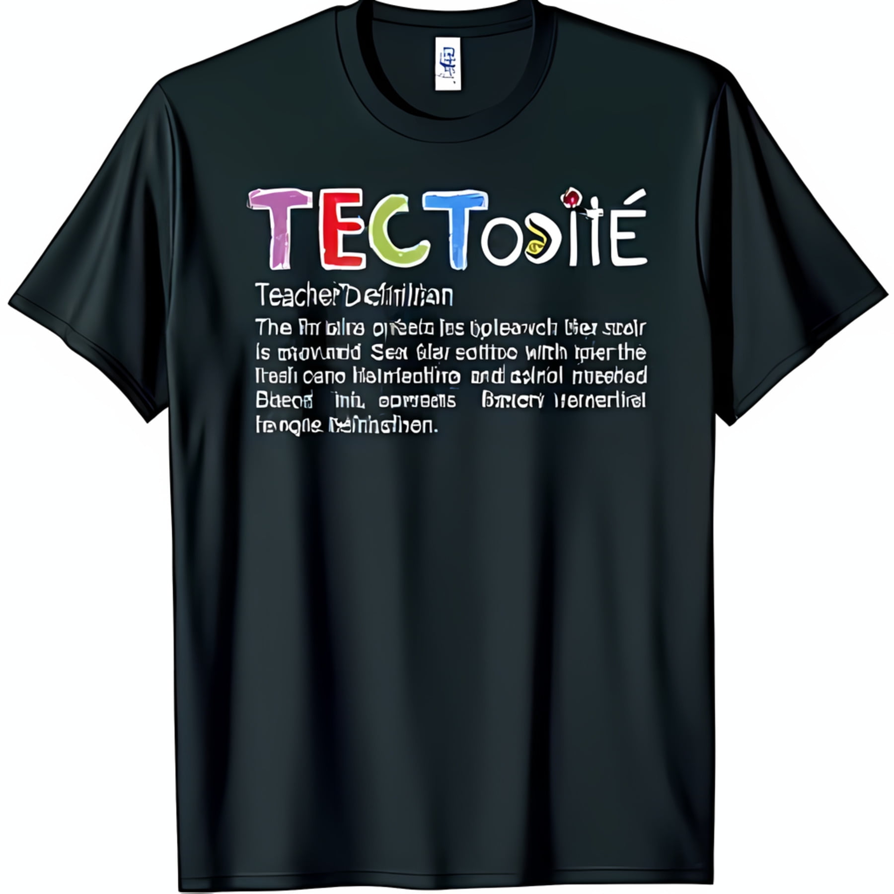 Black T-Shirt with Bold Teacher Dietitian Graphic for Educators ...