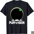 Black TShirt with Bold White Billiard Ball Graphic & 'PLAY TO WIN