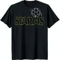 Black TShirt with Bold White Soccer Ball Graphic & 'FARMS' Text