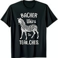 Black TShirt with Bold White Zebra Graphic and Text Design