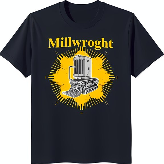 Black T-Shirt with Bold Yellow & Millwright Machine Graphic