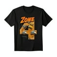 Black TShirt with Bold Zone Design & Textured Number 4 with Toy