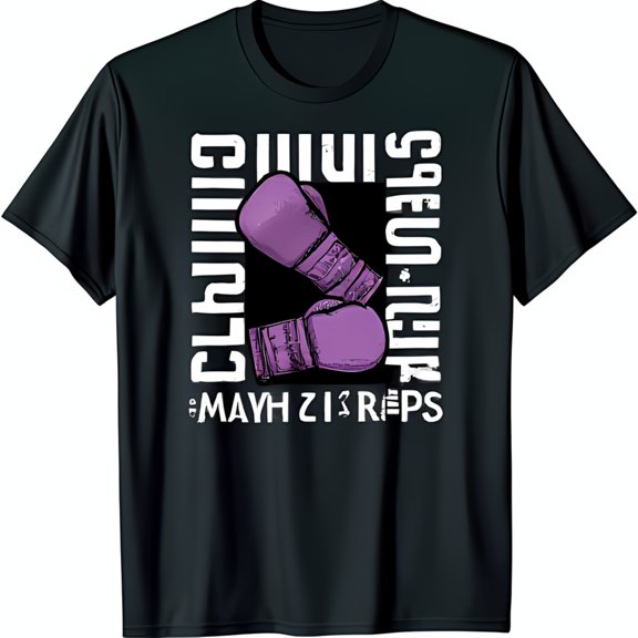 Joyful Madness Black T-Shirt with Festive Christmas Tree Graphic & Ornaments