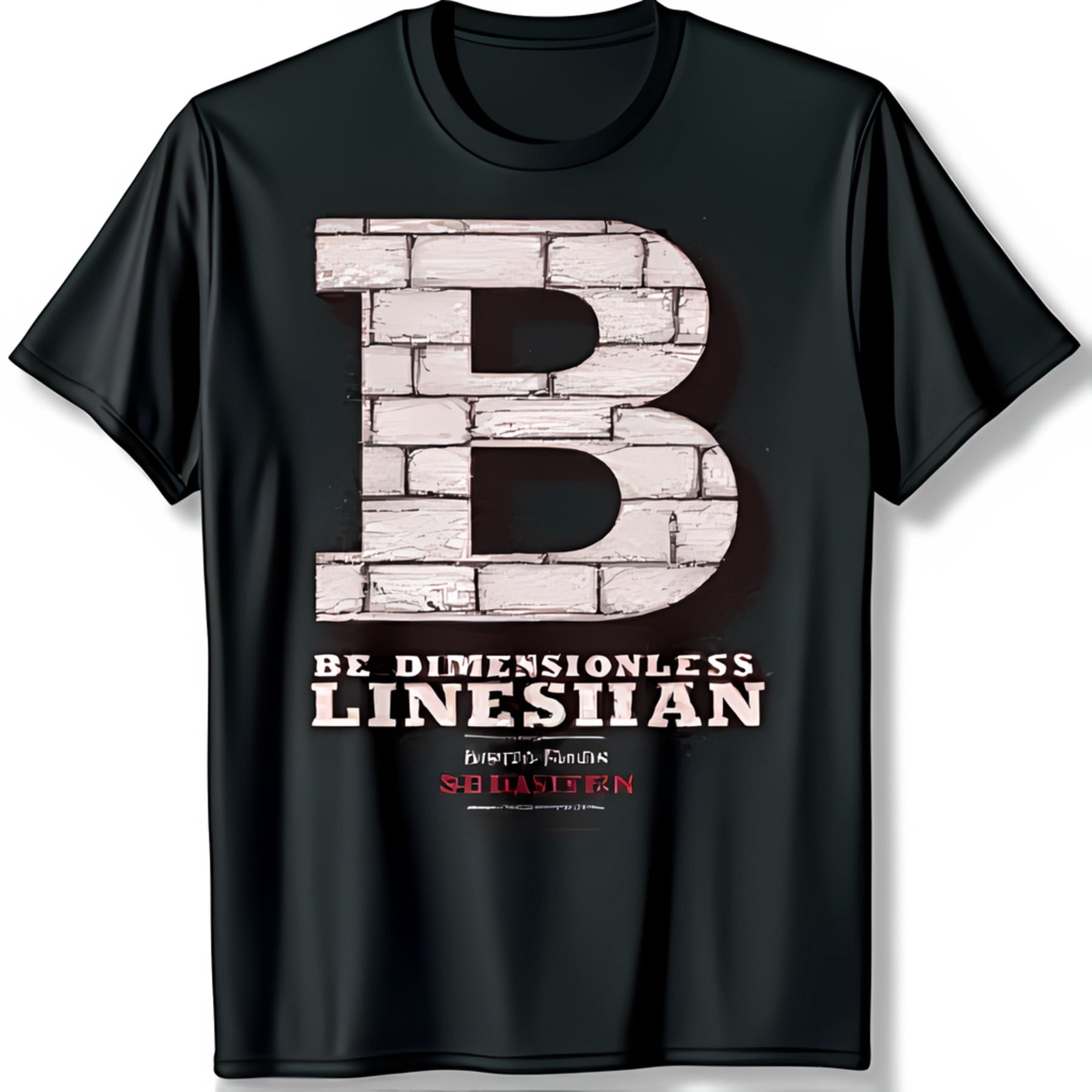 Black T-Shirt with Brick Pattern B BE DIMENSIONLESS & LINESIHAN Design ...