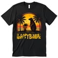 thumbnail image 1 of Black T-Shirt with Cartoon Capybara Under Tree at Sunset HURT BE CAPPYBAMIA, 1 of 5