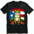thumbnail image 1 of Black T-Shirt with Cartoon on Puerto Rican Unique Graphic Tee, 1 of 5