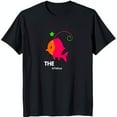 Black TShirt with Colorful Cartoon Fish Green Tail & Star 'THE G MAN