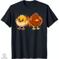 Black TShirt with Colorful Design Yellow & Brown Ducks with Wings