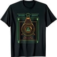 thumbnail image 1 of Black T-Shirt with Colorful Geometric Spiral Design Reykjavik Ostenis, 1 of 5