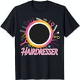 thumbnail image 1 of Black T-Shirt with Colorful Hairdressing Circle Design & Tools 'HAIRDRESSER' Graphic Tee, 1 of 5