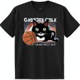 Black T-Shirt with Cool Cat Dribbling GASS SIDE GANG & BALL IS LIFE ...