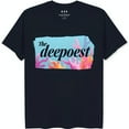 Black TShirt with Coral Reef Graphic and 'The Deepest' Text Unique