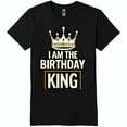 Black T Shirt With Crown Graphic I Am The Birthday King Design black-t-shirt-with-crown-graphic-i-am-the-birthday-king-design