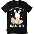 Black TShirt with Cute & Pastel Easter Eggs Graphic Happy Easter