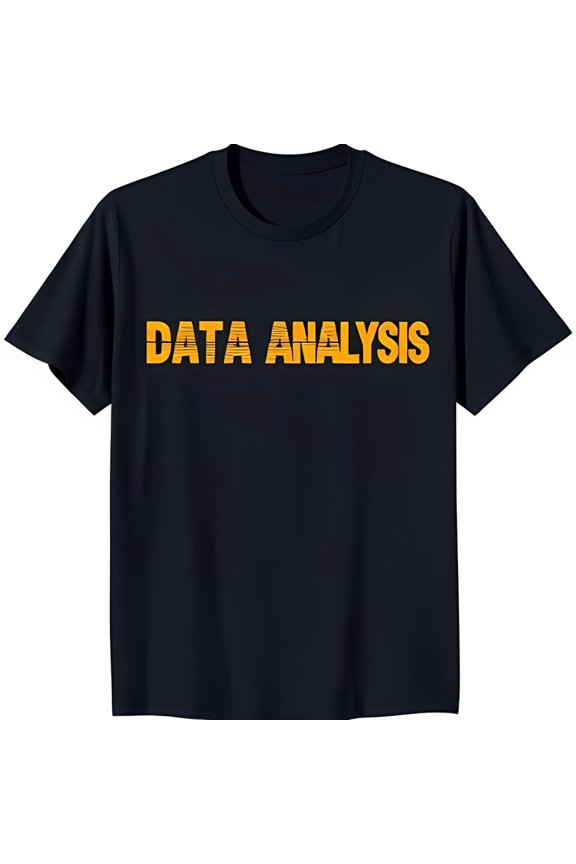 Black T-Shirt with 'DATA ANALYSIS' in Yellow Block Letters