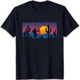 Black TShirt with Desert Sunset of Woman with Bow and Arrow