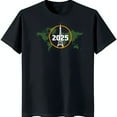 Black TShirt with Design and World Map 2025 Graphic Tee
