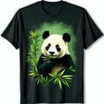 thumbnail image 1 of Black T-Shirt with Detailed Panda Bear Graphic Surrounded by, 1 of 5