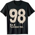 Black TShirt with Dripping 98 Design and R&B Abbreviation