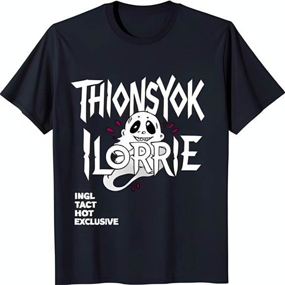 Black T-Shirt with Eye Catching Graphic Design