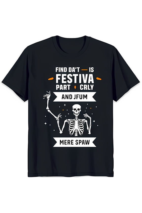 Black T-Shirt with Eyes & Grin 'Mere Spaw' Design