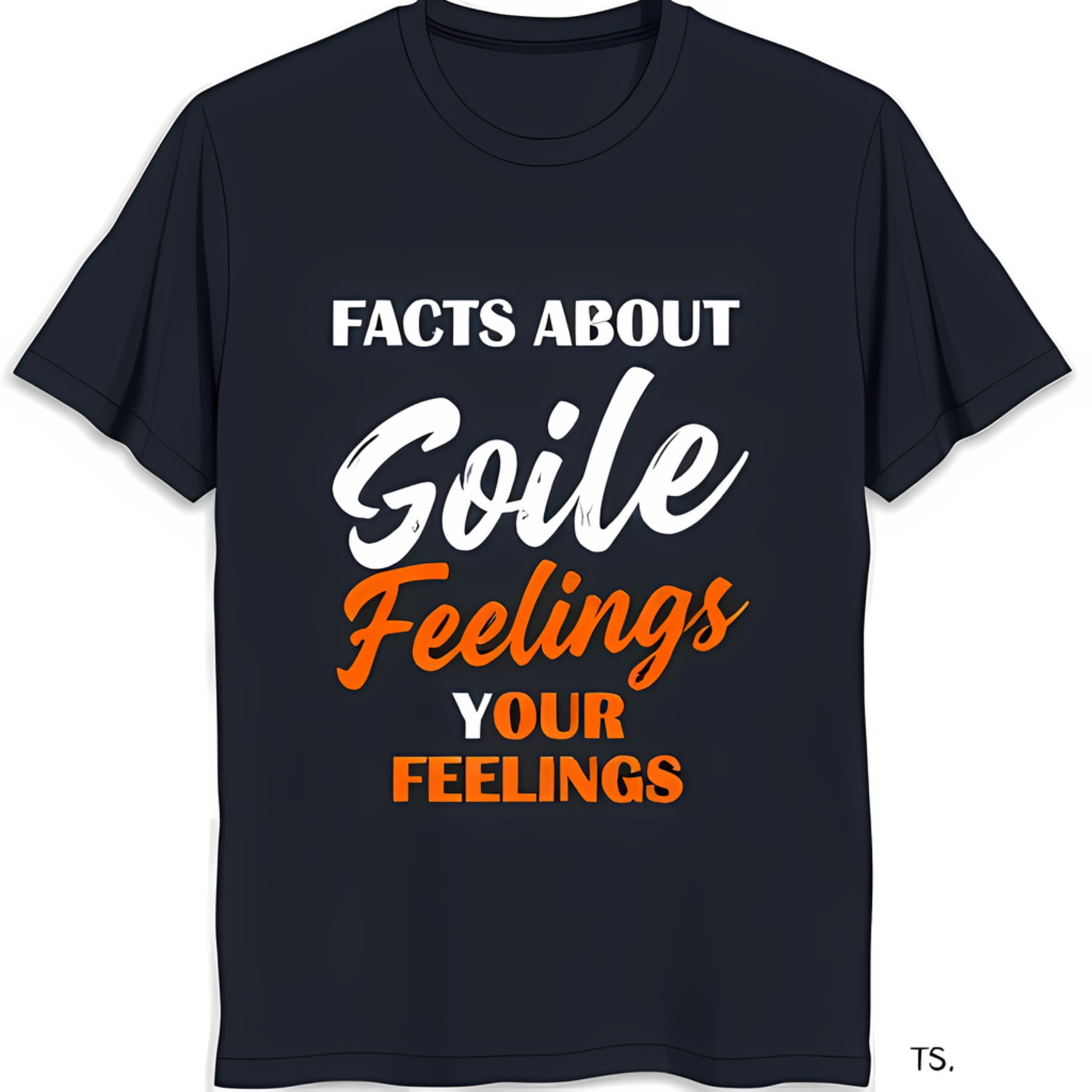 Black t shirt with facts about soile feelings your feelings design