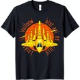 thumbnail image 1 of Black T-Shirt with Fighter Jet and Globe Graphic 'A Yellow Bistol PE EVIE ' Design, 1 of 5
