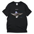Black TShirt with Flying Design Unique Front View Vector Illustration