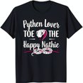 Black TShirt with Fun 'Pythen Lover' Graphic & Cartoon Snake Design