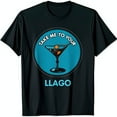 Black TShirt with Glass Design & Take Me To Your LLAGO Text