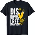 Black TShirt with Gold Glitter Champagne Glasses & Design Fun Support