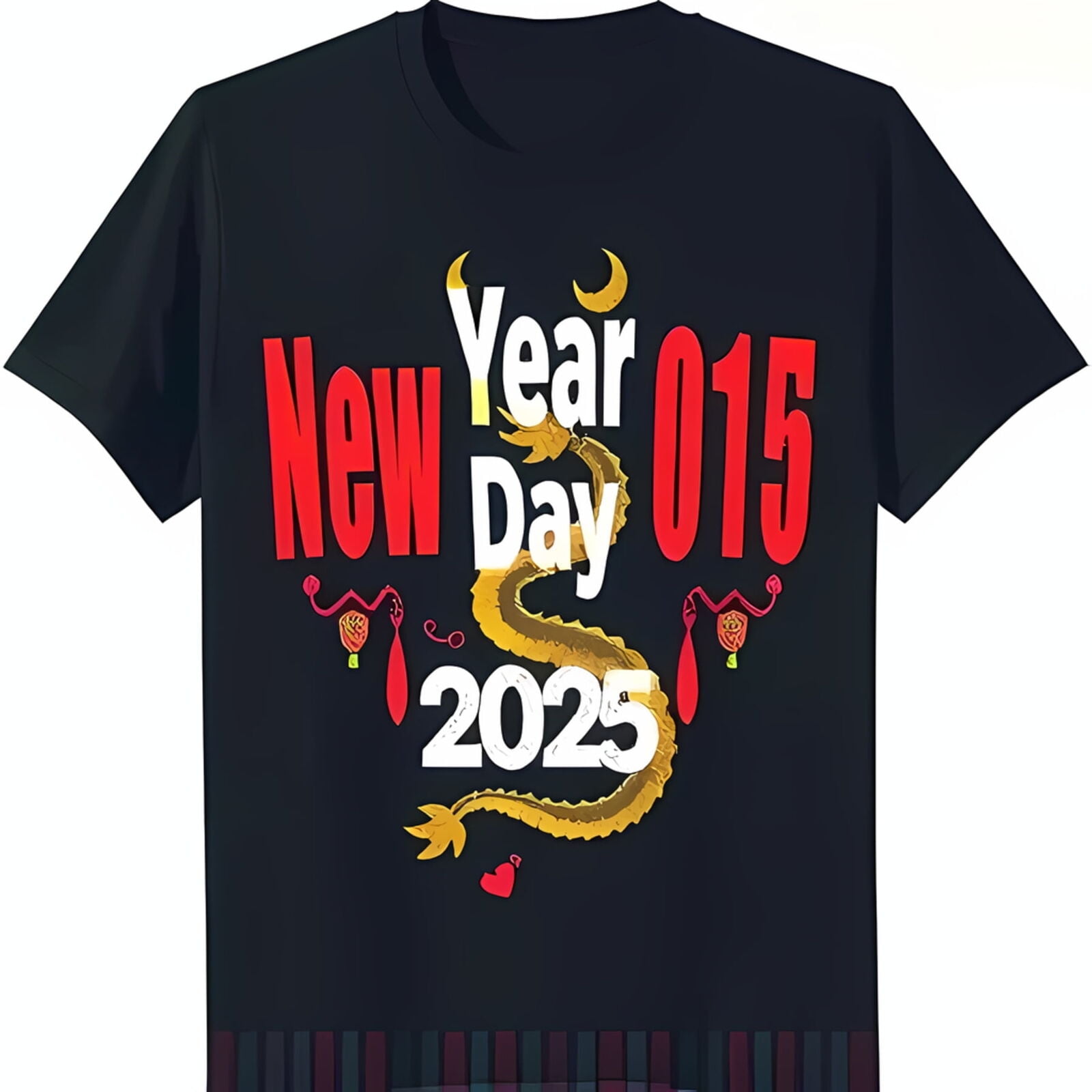 Black TShirt with Golden Design & 