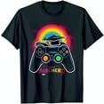 thumbnail image 1 of Black T-Shirt with Graduation & Controller Graphic You Did It Celebration Design, 1 of 5