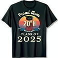 Black TShirt with Graduation Sunset Design Proud Mom Class of 2025 20