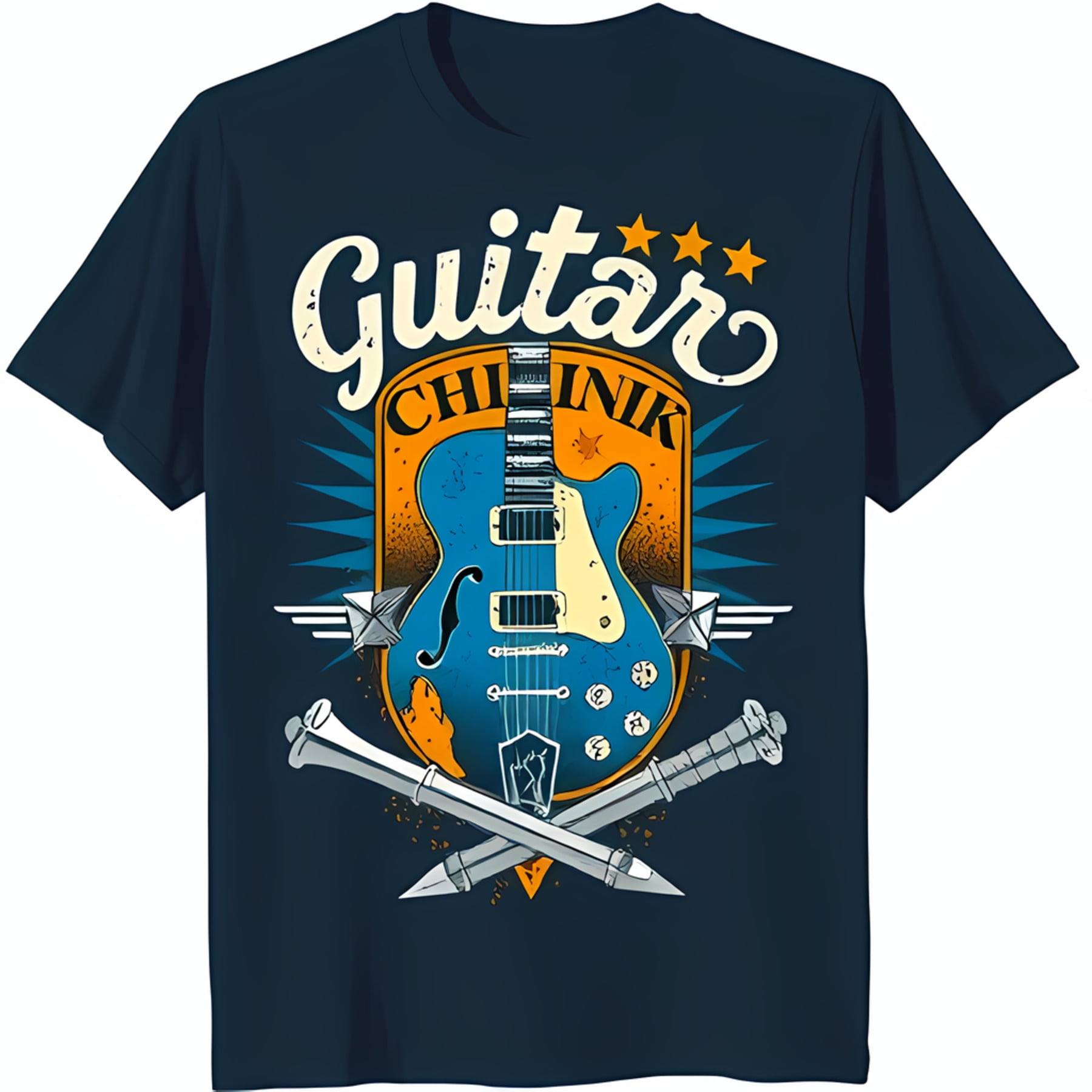 Black TShirt with Graphic of Female Tennis Player Jumping in Blue