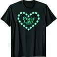 thumbnail image 1 of Black T-Shirt with Green Heart Design & Peace Love Rosch Text, 1 of 5