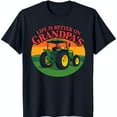 Black TShirt with Green and Yellow Tractor in Sunset Field 'Life is