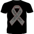 thumbnail image 1 of Black T-Shirt with Grey Ribbon Graphic 'I WITYRS FOR MOM' Design, 1 of 5