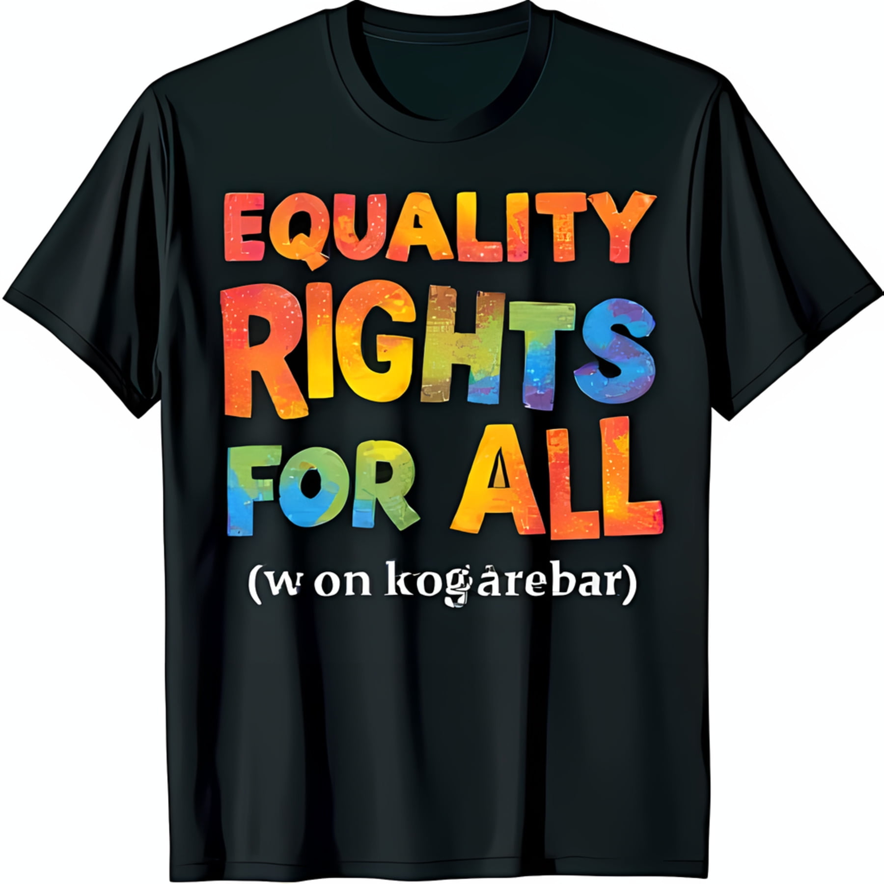 Black T-Shirt with Gummy Candy Equality Rights For All Graphic - Walmart.com