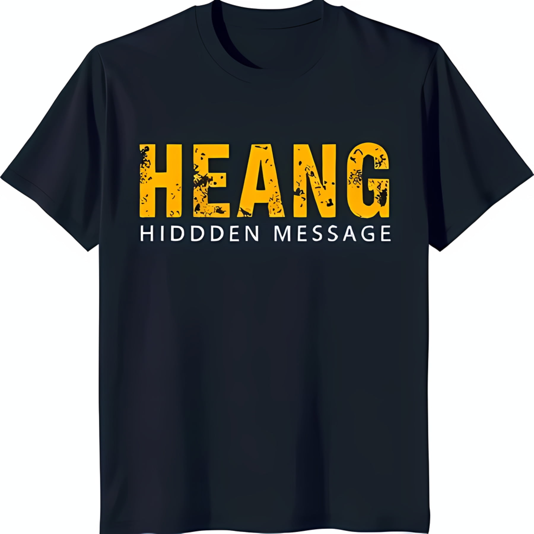 Black TShirt with 'HEANG' in Yellow & in White