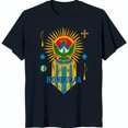 thumbnail image 1 of Black T-Shirt with Honduran Design Eagle Sun & Stars, 1 of 5
