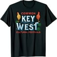 Black TShirt with Key West Design Roosters Trees & Festivals